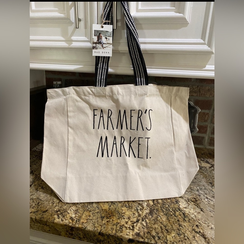Rae Dunn canvas FARMERS MARKET tote/reusable bag - Brand new